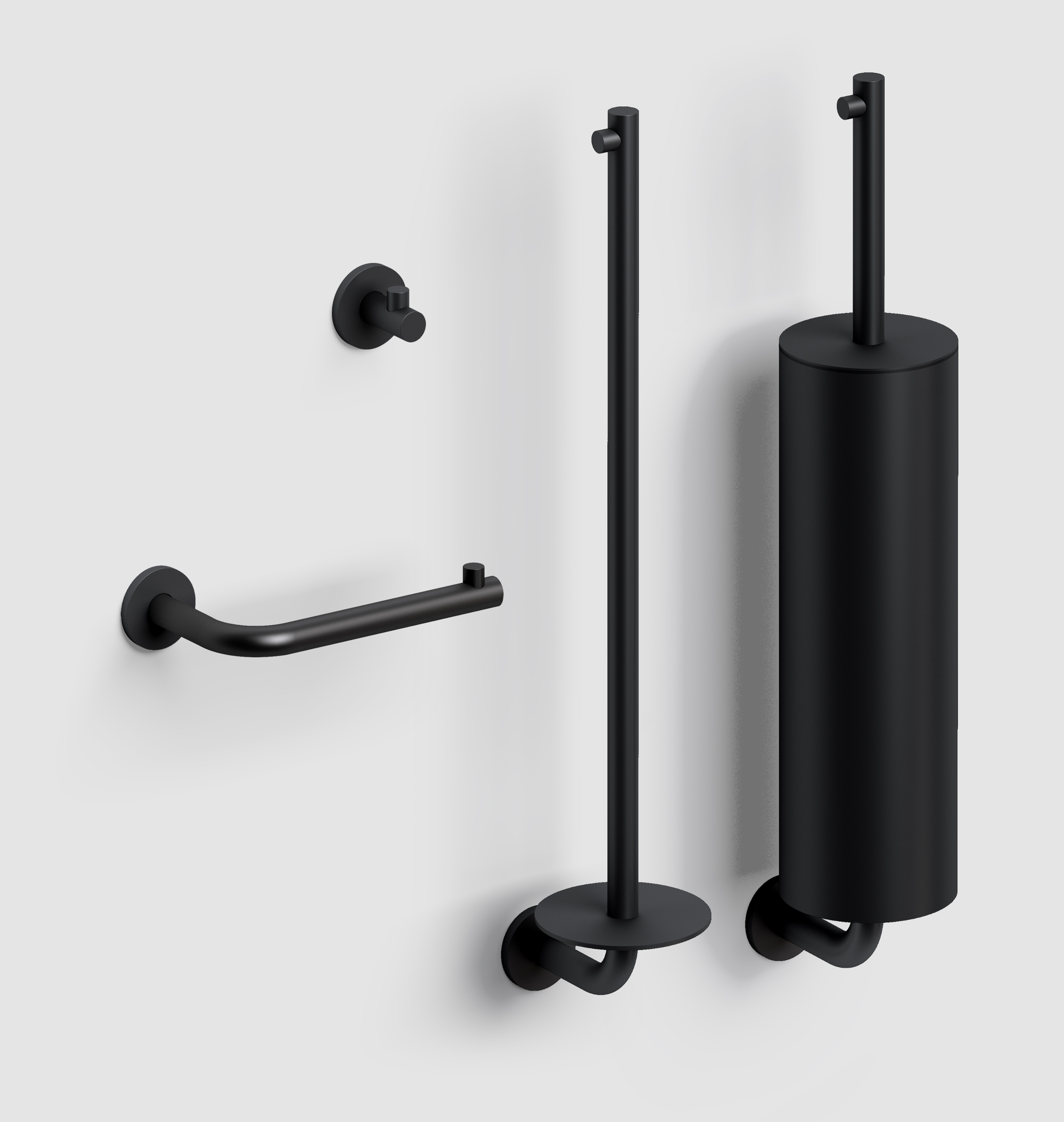 Clou Kaldur toilet accessoireset, mat zwart