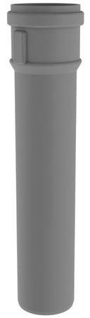 Burgerhout enkelwandige buis, kunststof, 100mm, wand 2mm, lengte 500mm, steekeind/mof met afdichting, Gastec Qa, grijs RAL7040 400452132