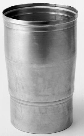 Burgerhout enkelwandig rookgas, verloop, aluminium, steekeind 90mm, mof 102mm, lengte 160/110mm 400450381