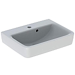 Geberit Renova Plan fontein 50x38cm met kraangat met overloop wit 501628001