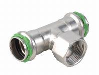 VSH SudoPress RVS T-stuk 15 mm pers x Rp 1/2" binnendraad x 15 mm pers 6551094