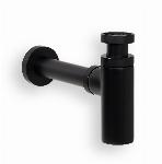 Blue Label Brondby messing design sifon 1 1/4", inclusief muurbuis, mat zwart