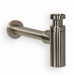 Blue Label Brondby messing design sifon 1 1/4" inclusief muurbuis geborsteld nikkel FK-958L-BN
