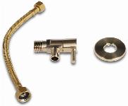 Blue Label Brondby hoekstopkraan 1/2"x3/8" compleet met 25cm aansluitslang 1/2"x3/8" geborsteld goud FK501BB