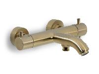 Blue Label Brondby badthermostaat HOH 15cm met koppelingen geborsteld goud FK-8077-BB