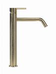 Blue Label Brondby wastafelkraan high rise cold start geborsteld goud FK-0326-BB