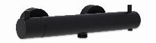 Blue Label Brondby douchethermostaat 150mm met koppelingen mat zwart FK-8072A-MB