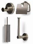 Blue Label Vida toiletset, toiletborstel, toiletrolhouder, reserverolhouder en haakje, geborsteld nikkel FK8001BN