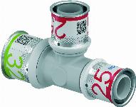 Uponor S-Press Plus PPSU pers composiet T-stuk verlopend 32x25x25mm 1039960