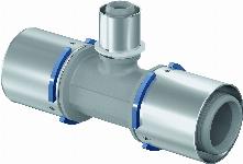 Uponor S-Press Plus PPSU pers composiet T-stuk verlopend 40x25x40mm 1039964