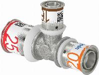 Uponor S-Press Plus pers T-stuk verlopend 25x16x20mm 1070573
