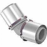 Uponor S-Press Plus PPSU pers composiet knie 45� 75mm 1032880