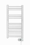 Zehnder Aura elektrische handdoekradiator 1000W, D-profiel stralingsbuis, schakelklok, hxbxd 1466x600x30mm, glans wit