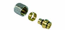Henco adapter voor schroeffiting naar buis 14x15 cu (vernikkeld)