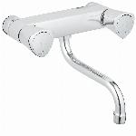Grohe Costa S wandkraan m. onderuitloop z. koppelingen HOH=15cm chroom 31195001