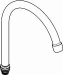 Grohe Costa, Buisuitloop sanitairkraan, met mousseur, 154mm hoogte, 182mm voorsprong J-uitloop, draaibaar, chroom