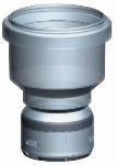 Ubbink enkelwandig rookgas, koppelstuk, kunststof, klikbevestiging 65mm, mof 97mm, met deksel 0716036