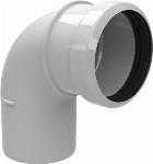 Burgerhout Safe-PP rookgasbocht 87�, 80 mm, mof x spie, PP, wit 400453992
