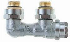 Heimeier Vekolux onderblok 2-pijps haaks 1/2" x 3/4" afsluitbaar h.o.h. 50 mm 053150000