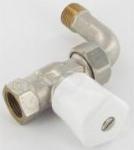 Heimeier Mikrotherm handbediende radiatorkraan 1/2" recht met bocht 011402500