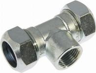 VSH Klem T-stuk 22 mm x 1/2" x 22 mm staal verzinkt knel x binnendraad x knel 6322437