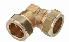 Bonfix Knelfitting messing knie koppeling 90gr 22 x 22mm (knel x knel) 82521