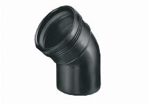 Wafix PP Bocht 45° Zwart 40 M/S