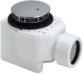 Viega Domoplex kunststof douchebakafvoer voor pluggat 52mm aansluiting: 40mm met deksel chroom 129583