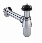 Viega messing plugbekersifon 1 1/4 compleet met muurbuis. Chroom.