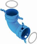Burgerhout Hybalans rond luchtkanaal kunststof 75mm gladde bocht 90� lengte 92x92mm insteek 40mm 400470435