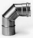 Burgerhout rookgasbocht 90� 100 mm mof x spie enkelwandig rvs 400451335