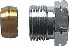 Herz De Luxe knelringset, 1/2", buitendraad, 15mm, messing