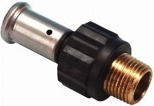 Henco rechte koppeling, puntstuk 14mm x 1/2" kunststof (pers x buitendraad)