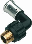 Henco knie koppeling 90gr, 20mm x 1/2" kunststof (pers x buitendraad)