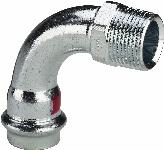 Viega Prestabo bocht koppeling, 90gr, 22mm x 3/4", staal (pers x buitendraad)