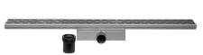 Easy Drain Compact 30 RVS douchegoot 60 cm met RVS slotrooster zijuitloop inbouwdiepte = 63mm waterslot = 30mm EDCOM60030