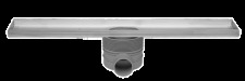 Easy Drain Multi RVS douchegoot, LxB= 600x98mm, rechthoekig zonder rooster, schuifeind horizontaal 50mm met sifon