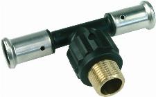 Henco T-stuk, 26mm x 3/4" x 26mm kunststof (pers x buitendraad x pers)