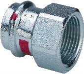 Viega Prestabo rechte koppeling, schroefbus, 22mm x 1/2", staal (pers x binnendraad)