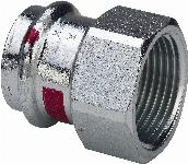 Viega Prestabo rechte koppeling, schroefbus, 15mm x 1/2", staal (pers x binnendraad)