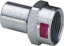 Viega Prestabo rechte koppeling, insteekkoppeling 15mm x 1/2", staal (pers x binnendraad)