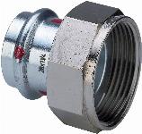 Viega Prestabo 2-delige rechte koppeling, 22mm x 1 1/2", staal (pers x binnendraad)