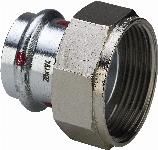 Viega Prestabo 2-delige rechte koppeling, 28mm x 1 1/4", staal (pers x binnendraad)