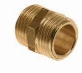 Bonfix rechte koppeling, borstnippel 1" x 1" messing (buitendraad x buitendraad) 81110
