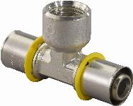 Uponor MLC gas Press MLC T-stuk bi.dr. 20x1/2"bix20mm 1030564