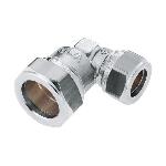Bonfix Knelfitting, messing, knie koppeling 90gr verlopend, 12 x 10mm vernikkeld (knel x knel)