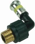 Henco knie koppeling 90gr 26mm x 3/4" kunststof GAS (pers x buitendraad) 5PKG-2605