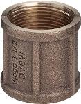 Viega rechte koppeling, sok 1/2" x 1/2" brons (binnendraad x binnendraad)
