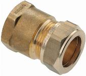 Bonfix Knelfitting, messing, rechte koppeling, schroefbus 15mm x 3/4" (knel x binnendraad)