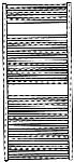 Veraline Economy radiator 1186W, recht, verticaal, buis rond, 4 aansluitingen, hxlxd 1750x750x30mm, glanzend wit RAL9016